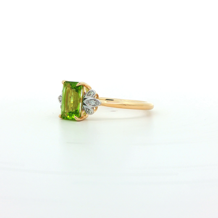 9ct Yellow Gold Peridot And Diamond