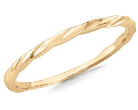 9ct yg twist slim stacker ring