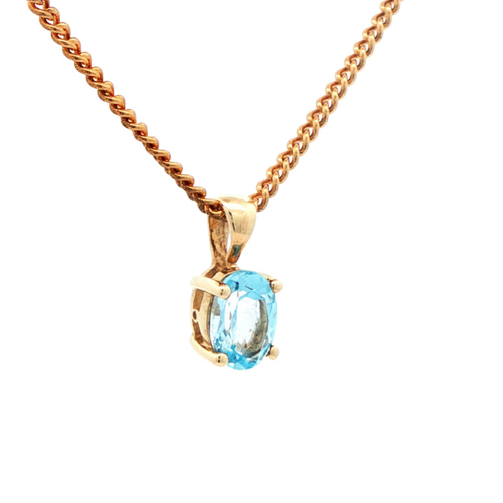 March Birthstone 9ct Yellow Gold Pendant