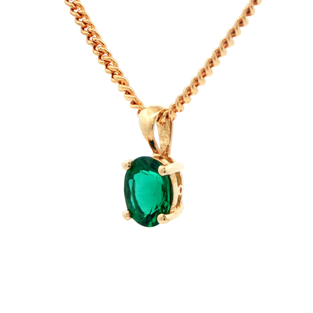 May Birthstone 9ct Yellow Gold Pendant