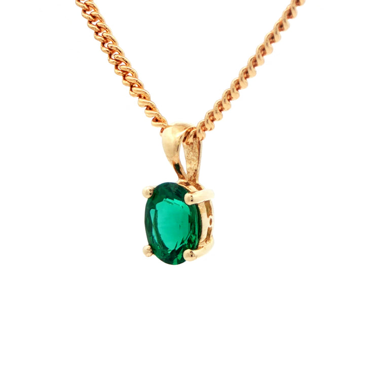 May Birthstone 9ct Yellow Gold Pendant