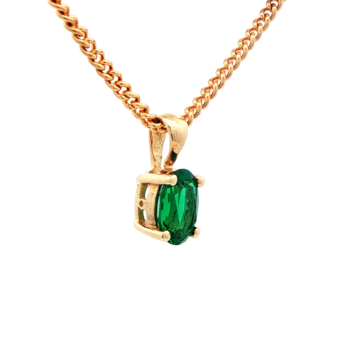 May Birthstone 9ct Yellow Gold Pendant