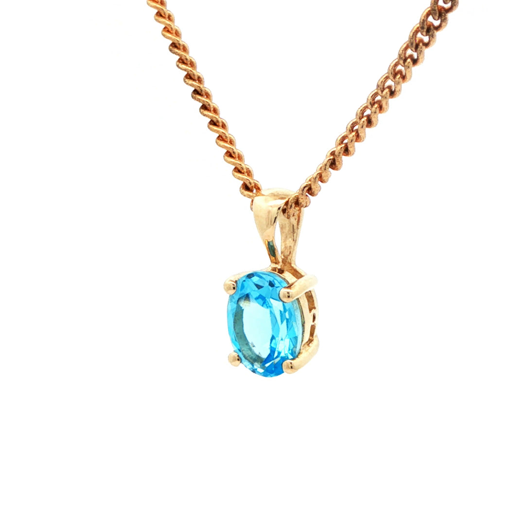 December Birthstone 9ct Yellow Gold Pendant
