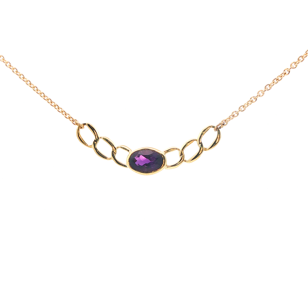 9ct yg amethyst necklet