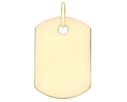 9ct yg small dog tag pendant