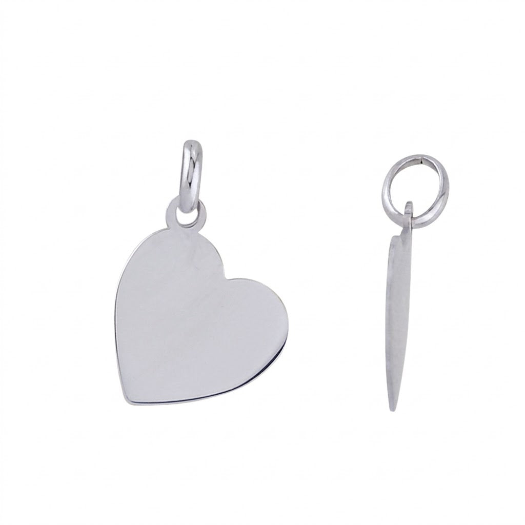 9ct wg plain heart pendant