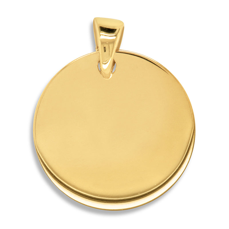 9ct yg plain circle pendant