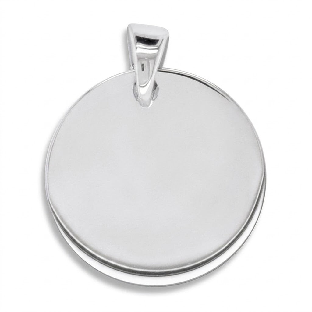 9ct wg plain circle penant