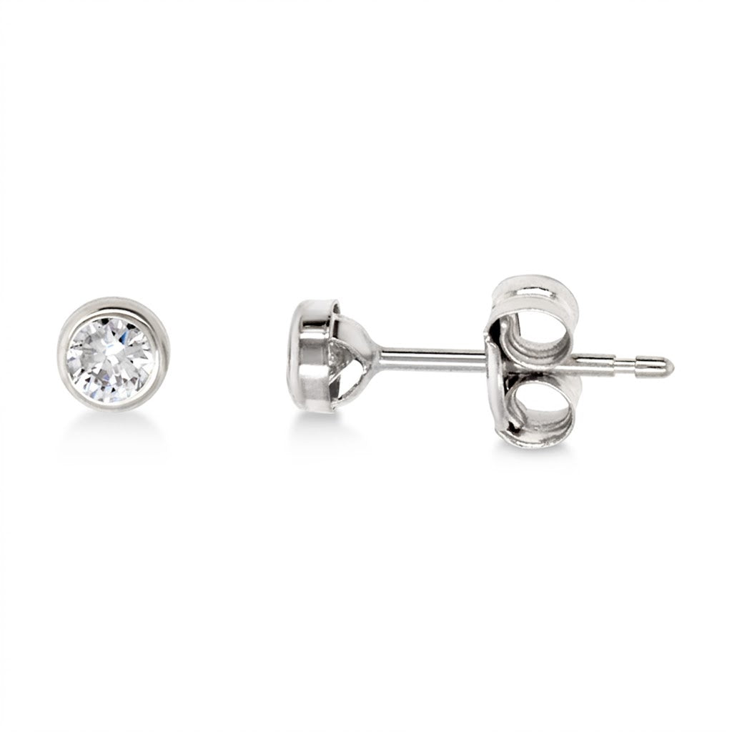 9ct wg 3mm round cz studs