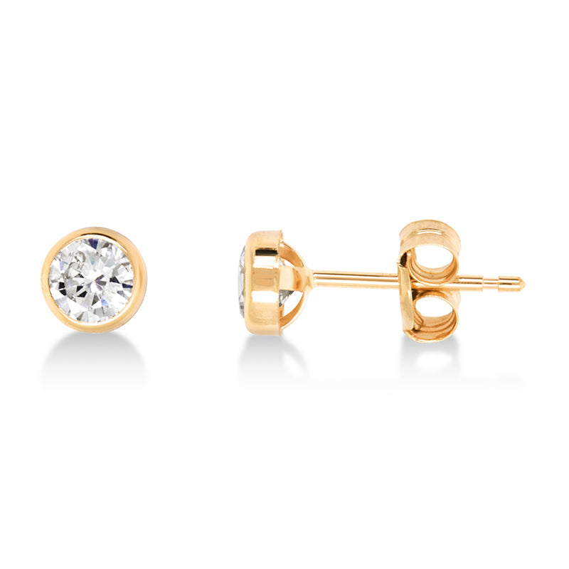 9ct yg 5mm round cz studs