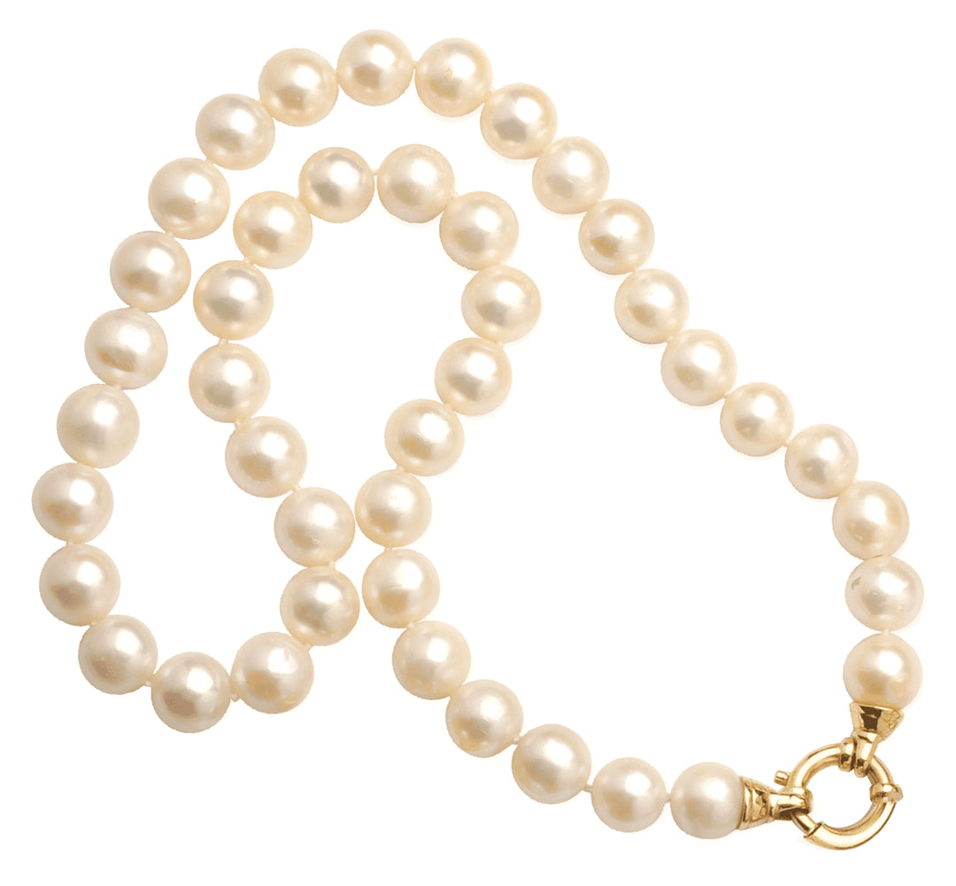 9ct Freshwater 10mm Pearl Necklet with Boltring