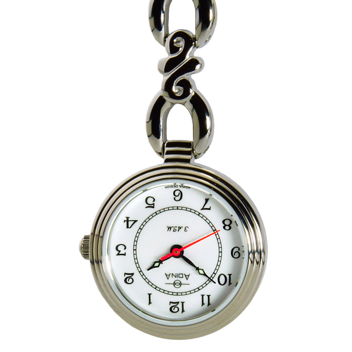 Adina Stainless Steel White Dial, Nurses Fob