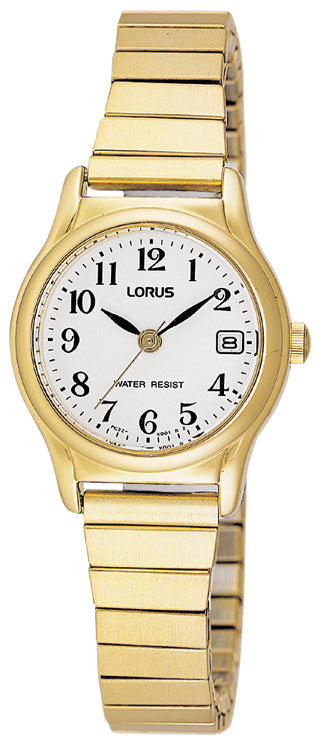 Lorus Ladies Gold Plate White dial, Date