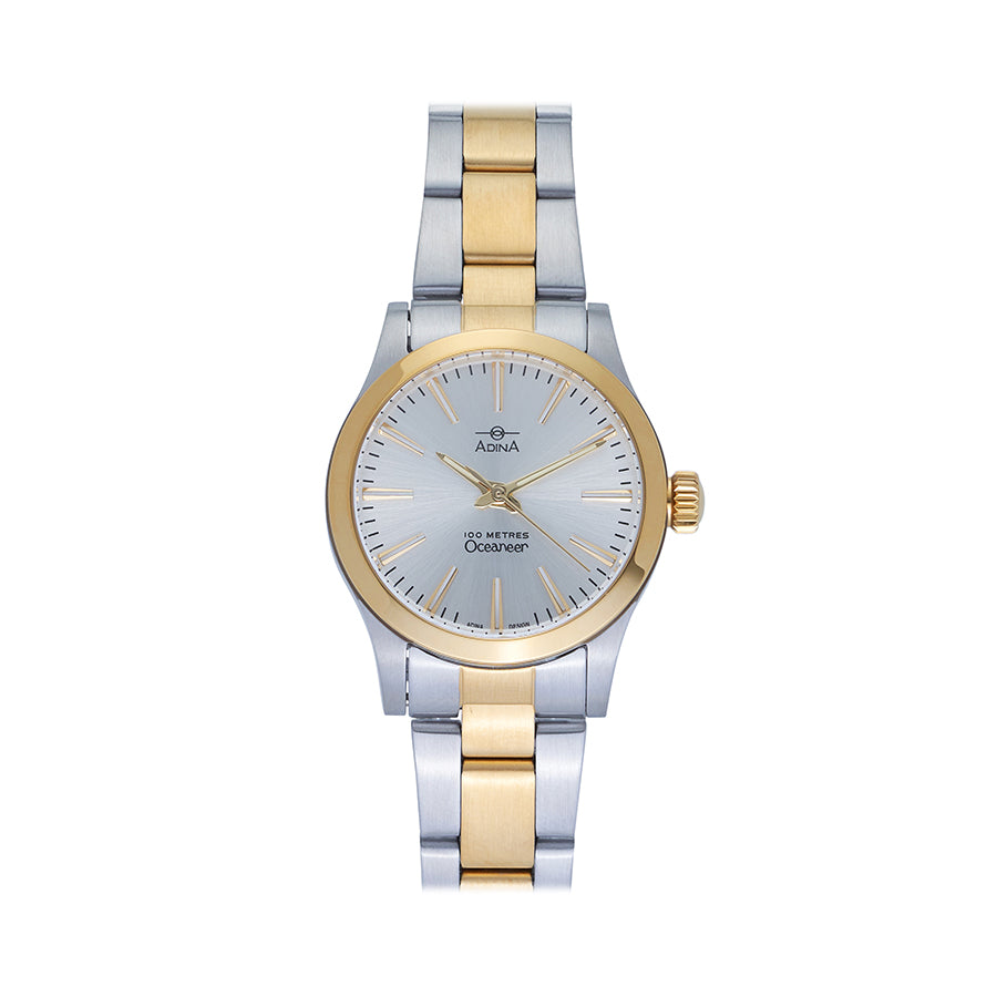 ADINA LADIES OCEANEER 2T WHITE INDEX MINERAL GLASS