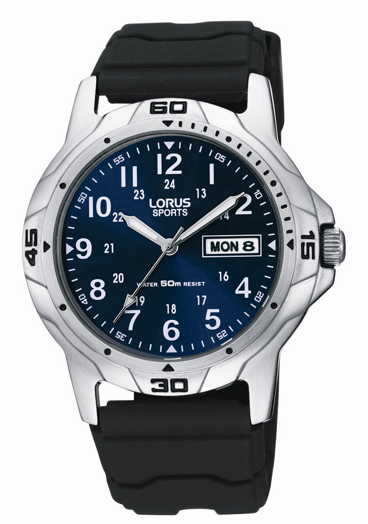 Lorus Gents, Sports. 50m, Blue Dial, Day and Date