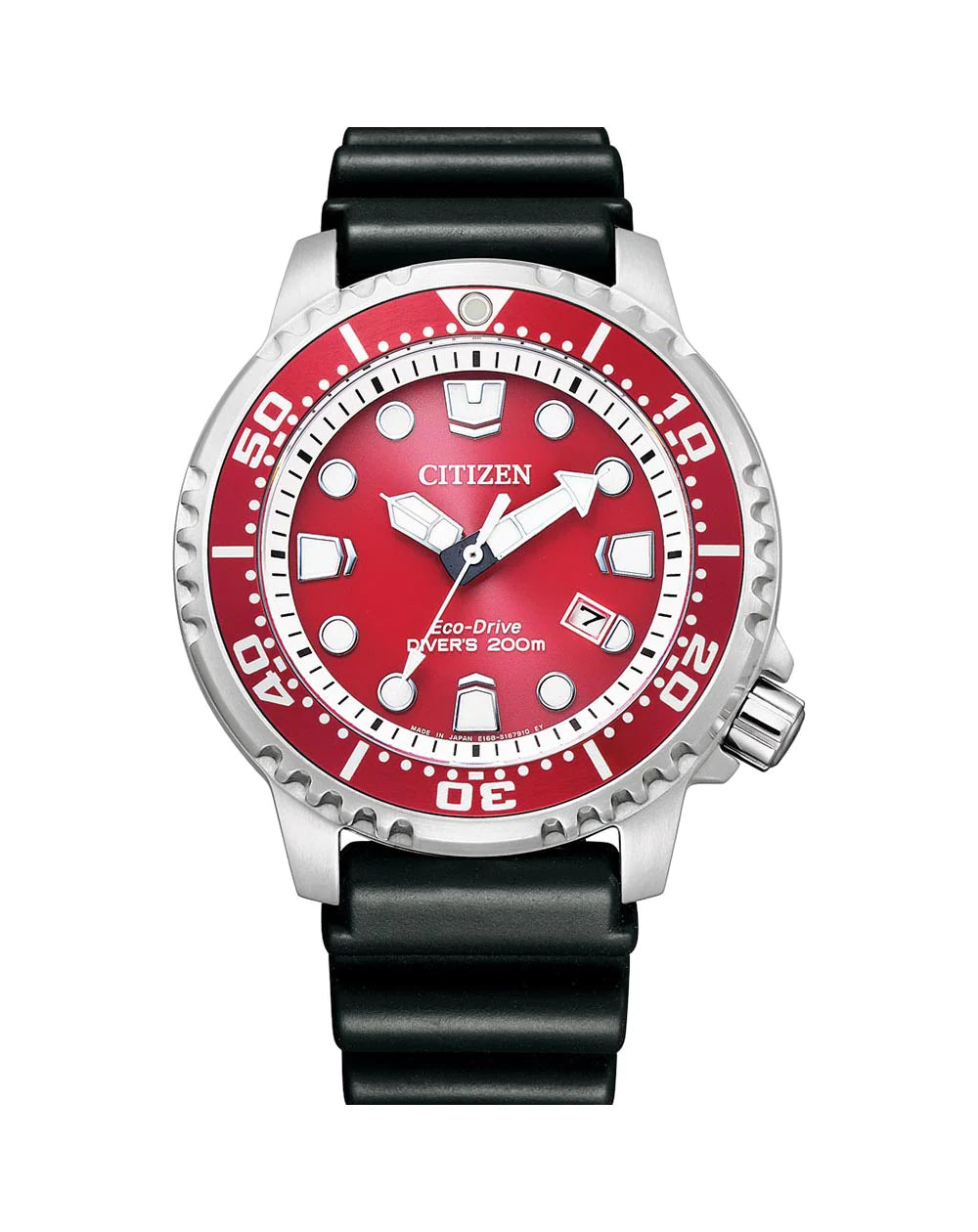 Citizen Gents STST Promaster Eco Drive Divers 200M Red Dial Date