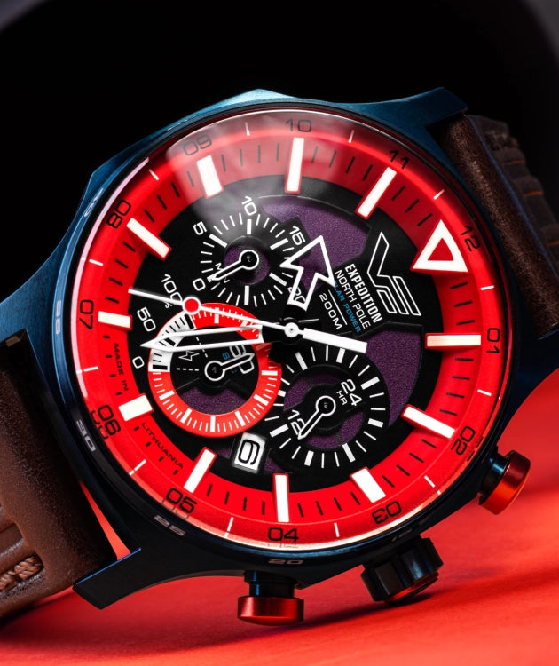 The Expedition North Pole "Polar Sunrise"—a rugged, solar-powered chronograph engineered for ultimate survival and sustainability.