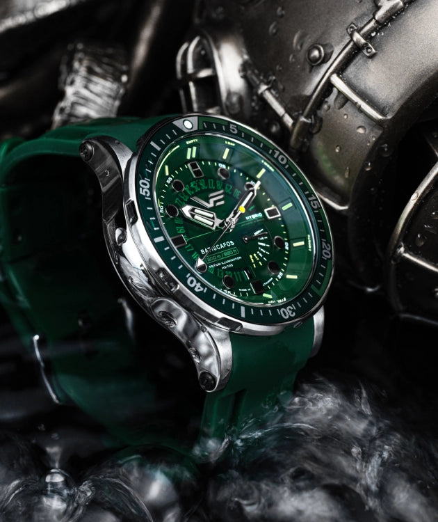 Inspired by legendary deep-sea vessels, the Batiscafos collection merges classic dive-watch aesthetics with uncompromising underwater technology.