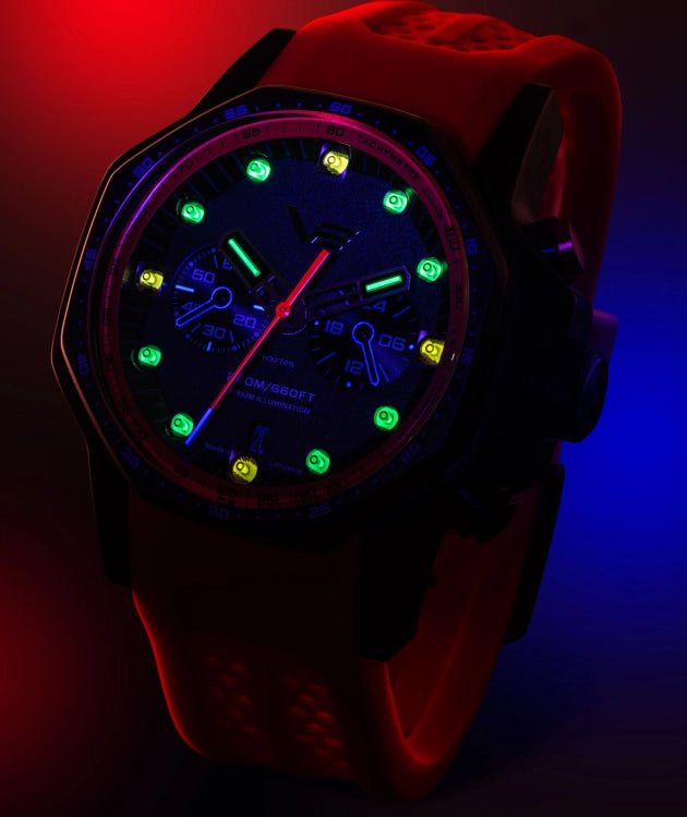 The Atomic Age "Sakharov" edition—a techno-futuristic mecha-quartz chronograph inspired by the greatest minds of the 20th century.