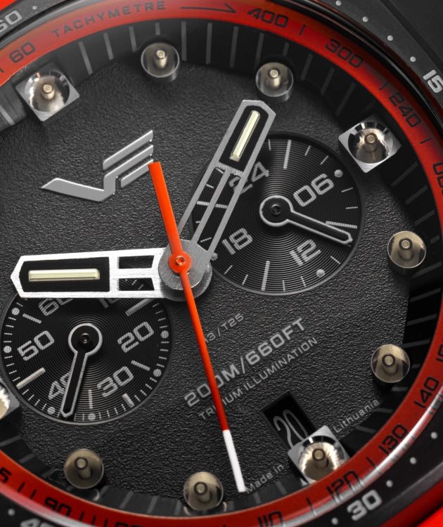 The Atomic Age "Sakharov" edition—a techno-futuristic mecha-quartz chronograph inspired by the greatest minds of the 20th century.