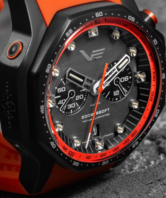 The Atomic Age "Sakharov" edition—a techno-futuristic mecha-quartz chronograph inspired by the greatest minds of the 20th century.