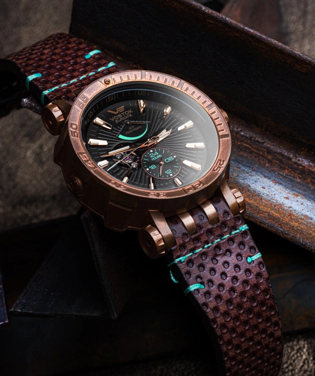 Inspired by the heaviest space launcher ever built, the Energia is a massive, genuine bronze timepiece engineered for extreme depths and uncharted territories.