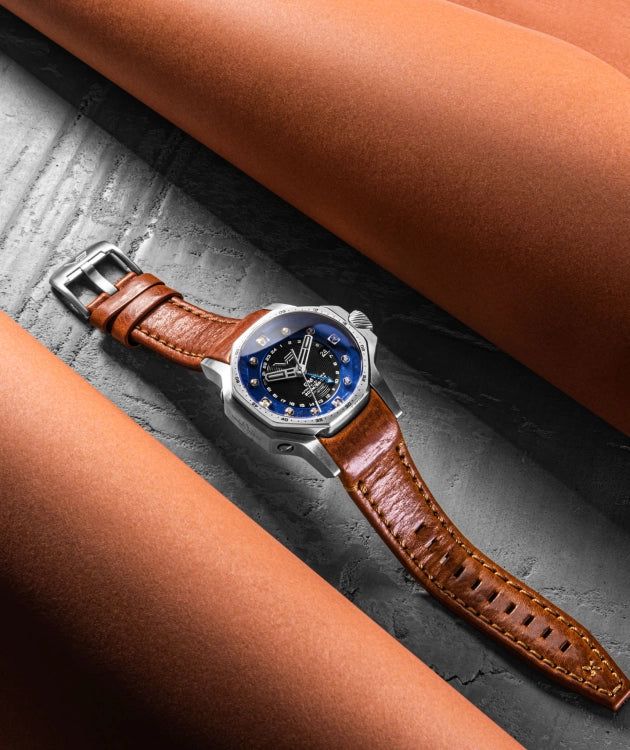 The Atomic Age "Fermi" Edition: A techno-futuristic automatic GMT timepiece paying tribute to the greatest scientific minds of the 20th century.