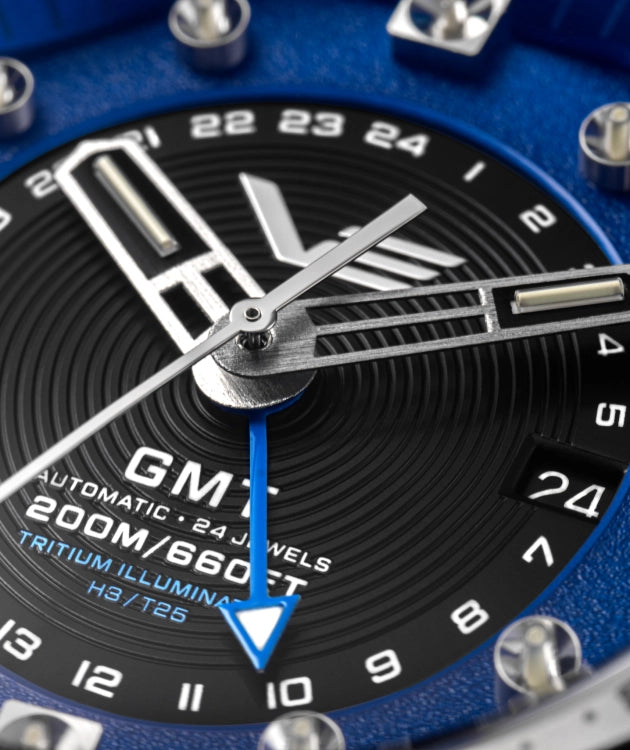 The Atomic Age "Fermi" Edition: A techno-futuristic automatic GMT timepiece paying tribute to the greatest scientific minds of the 20th century.
