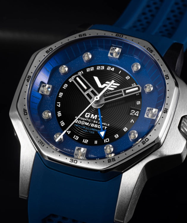 The Atomic Age "Fermi" Edition: A techno-futuristic automatic GMT timepiece paying tribute to the greatest scientific minds of the 20th century.