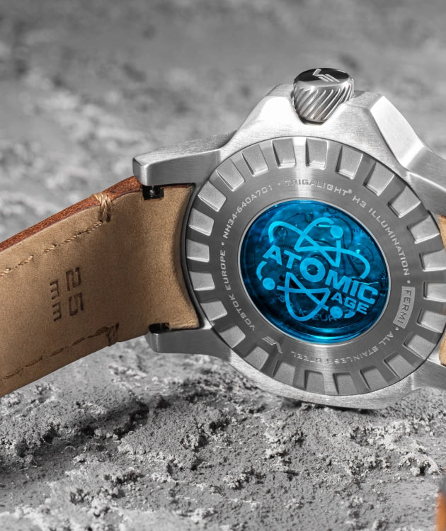 The Atomic Age "Fermi" Edition: A techno-futuristic automatic GMT timepiece paying tribute to the greatest scientific minds of the 20th century.
