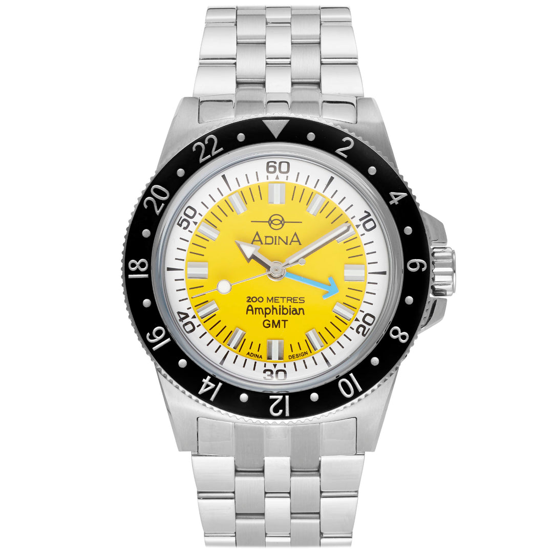 ADINA GENTS AMPHIBIAN 200M GMT YELLOW DIAL