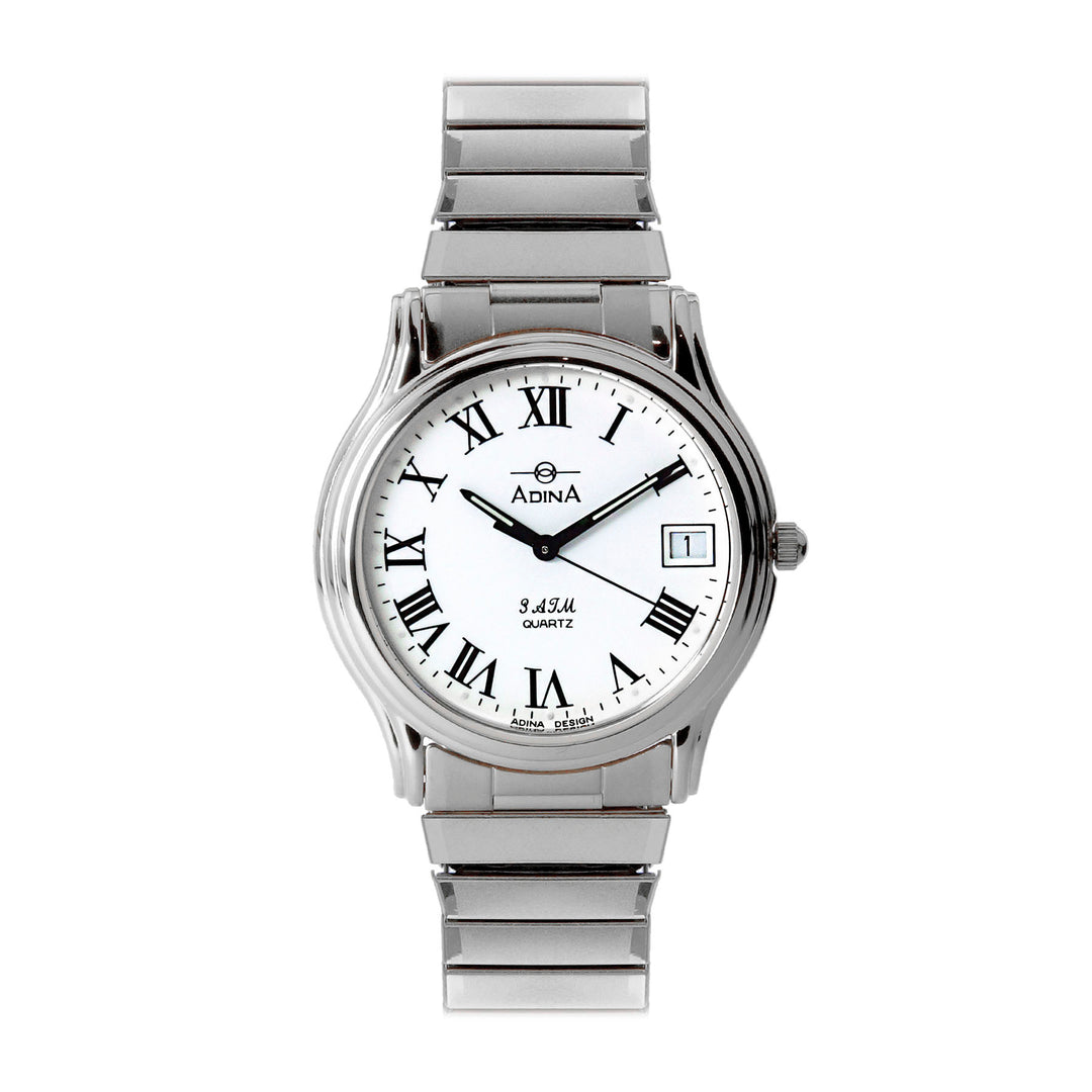 ADINA UNISEX ST ST WHITE DIAL ROMAN EXPANDER