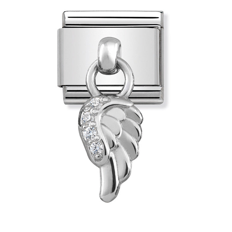 Classic Charms St/St, Sterling Silver & Cubic Zirconia (Wing)