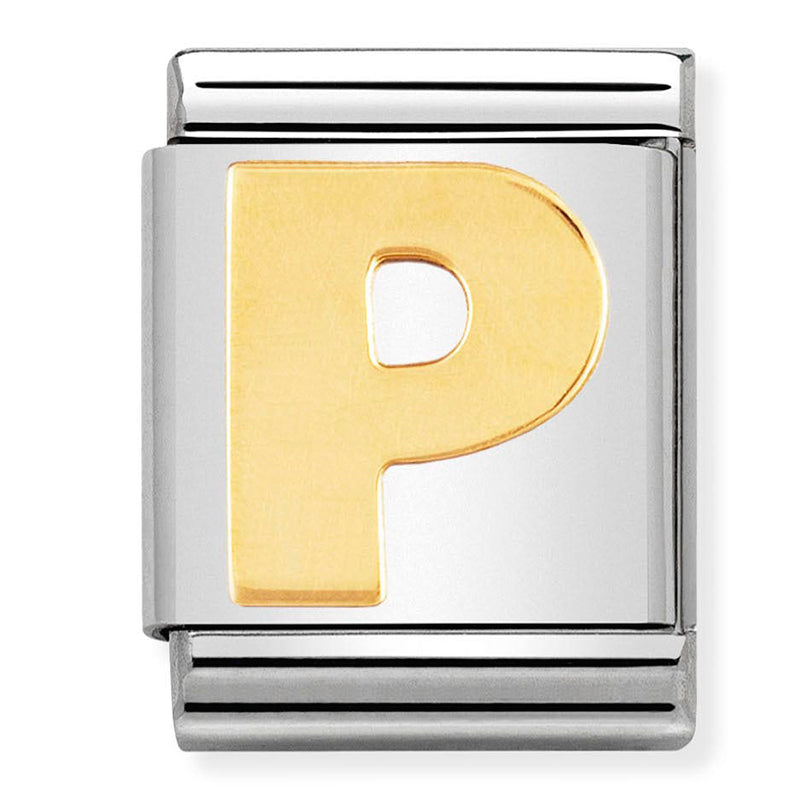 Big Letters Stainless Steel &18Ct Gold (Letter P)