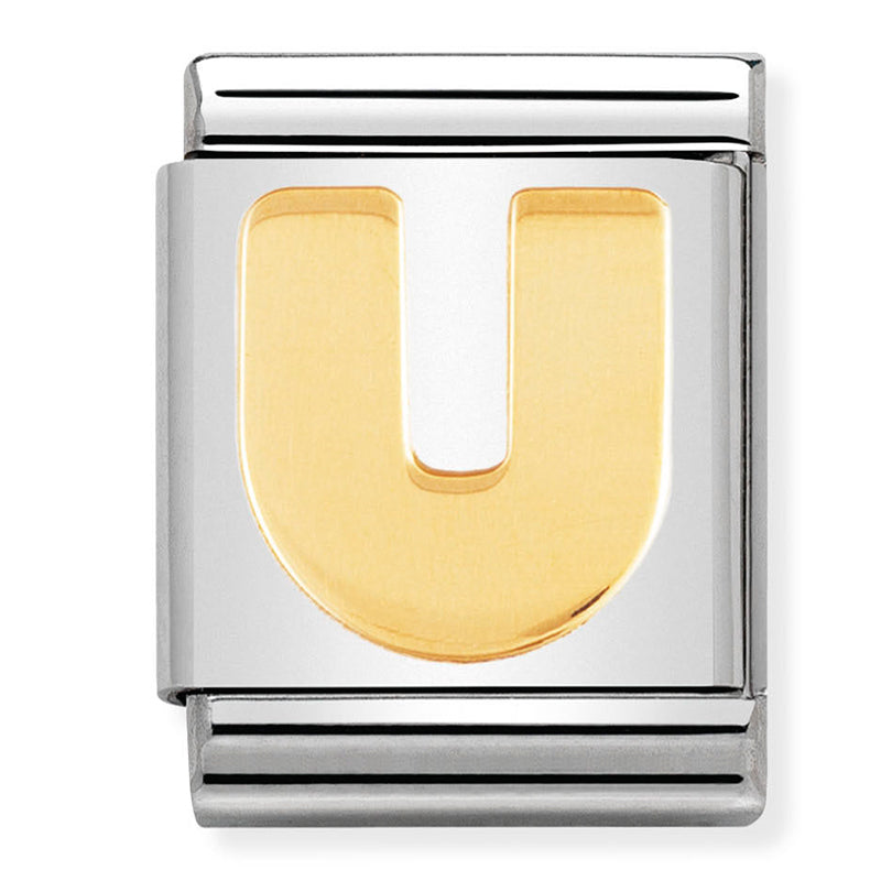 Big Letters Stainless Steel &18Ct Gold (Letter U)