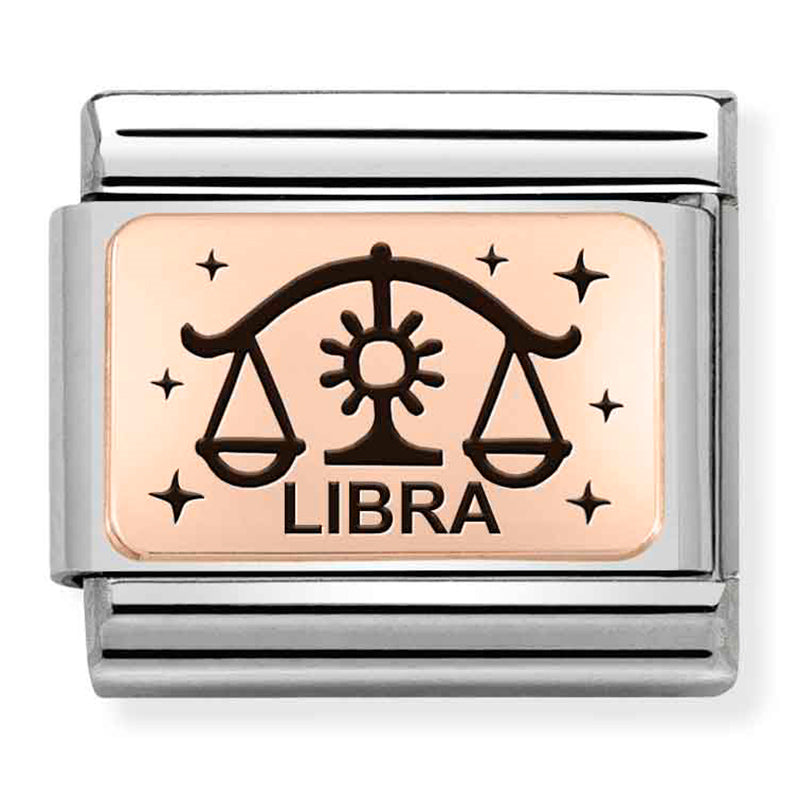 Nomination link - 9ct Rose Gold and Stainless SteelLibra