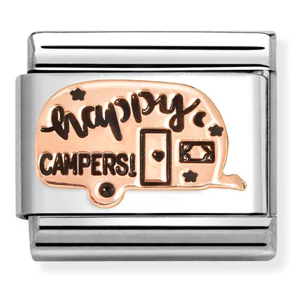 Classic Symbols Steel, Enamel And 9 Carat Rose Gold Caravan