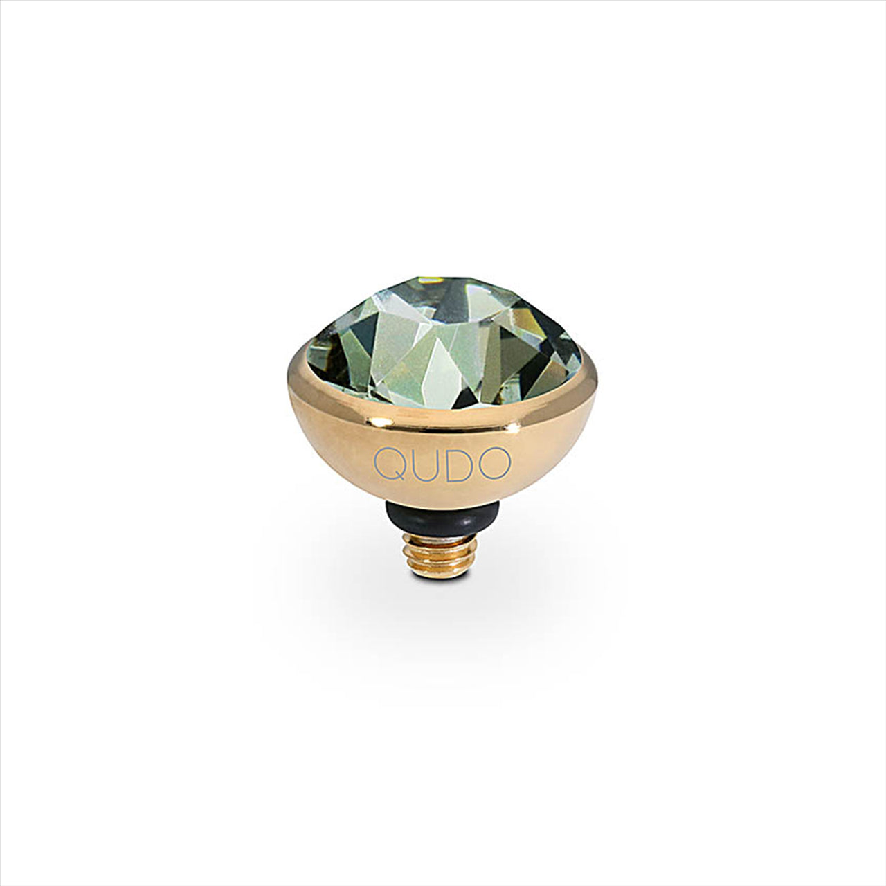 Q627341-famosa bottone top 10mm -s/s g/ip black diamond col. swarovski crys.