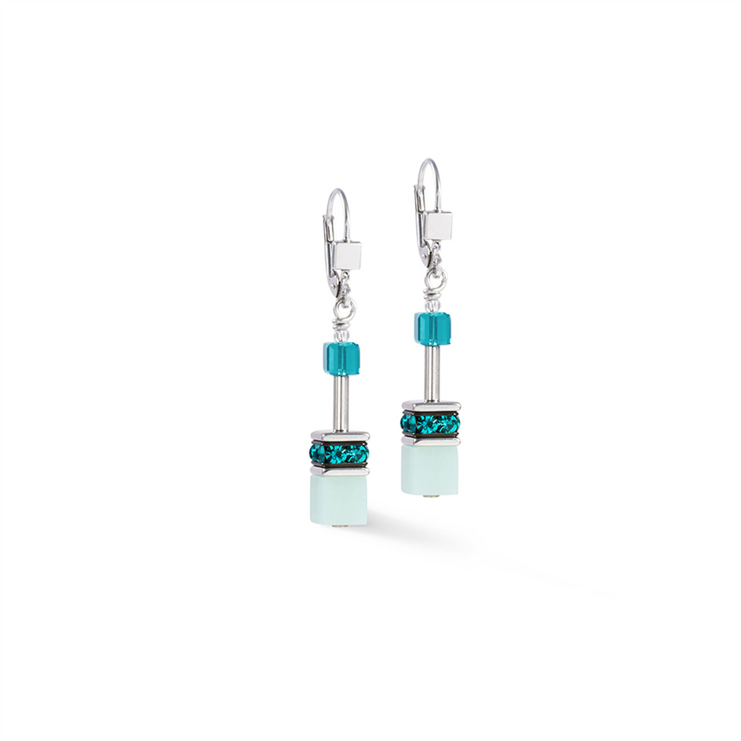 CDL - Amazonite & Crystal Drop Earrings – Sterling Silver Hooks