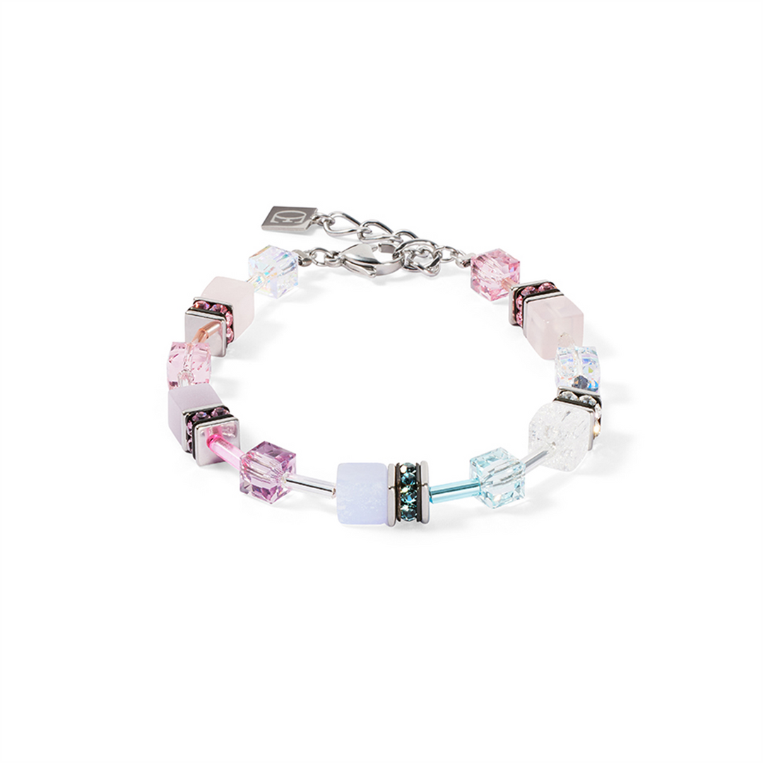 CDL - Muted Pastel Gemstone & Crystal Bracelet – Stainless Steel