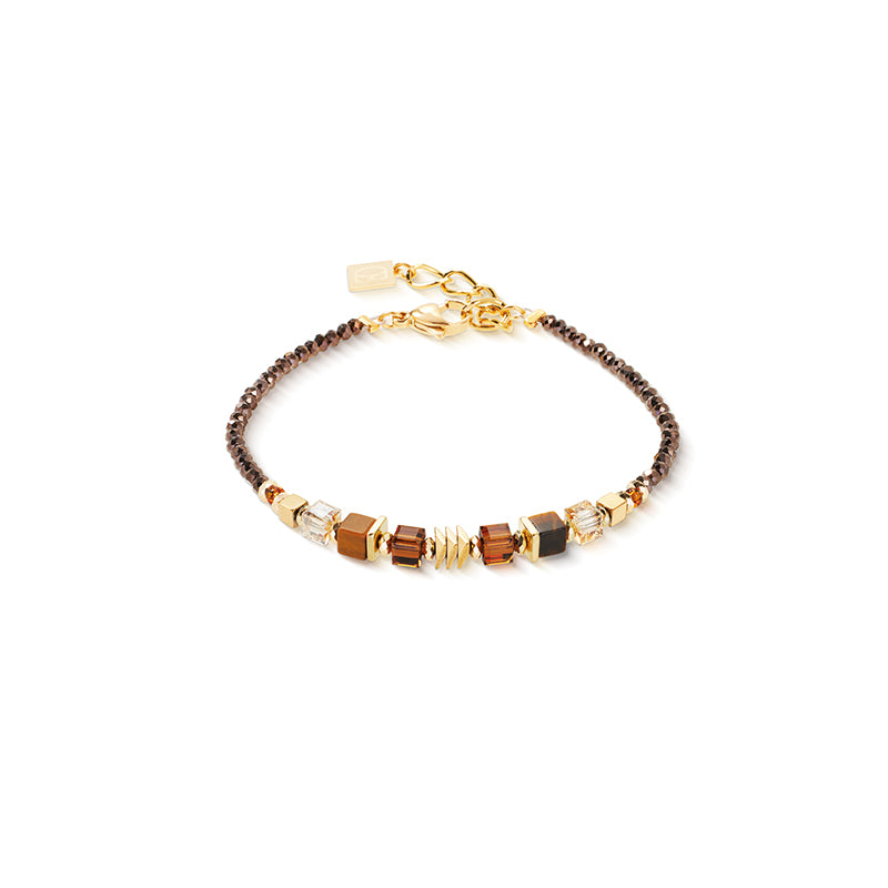 CDL - Natural Tiger's Eye & Metallic Hematite Bracelet – Gold Plated Stainless Steel