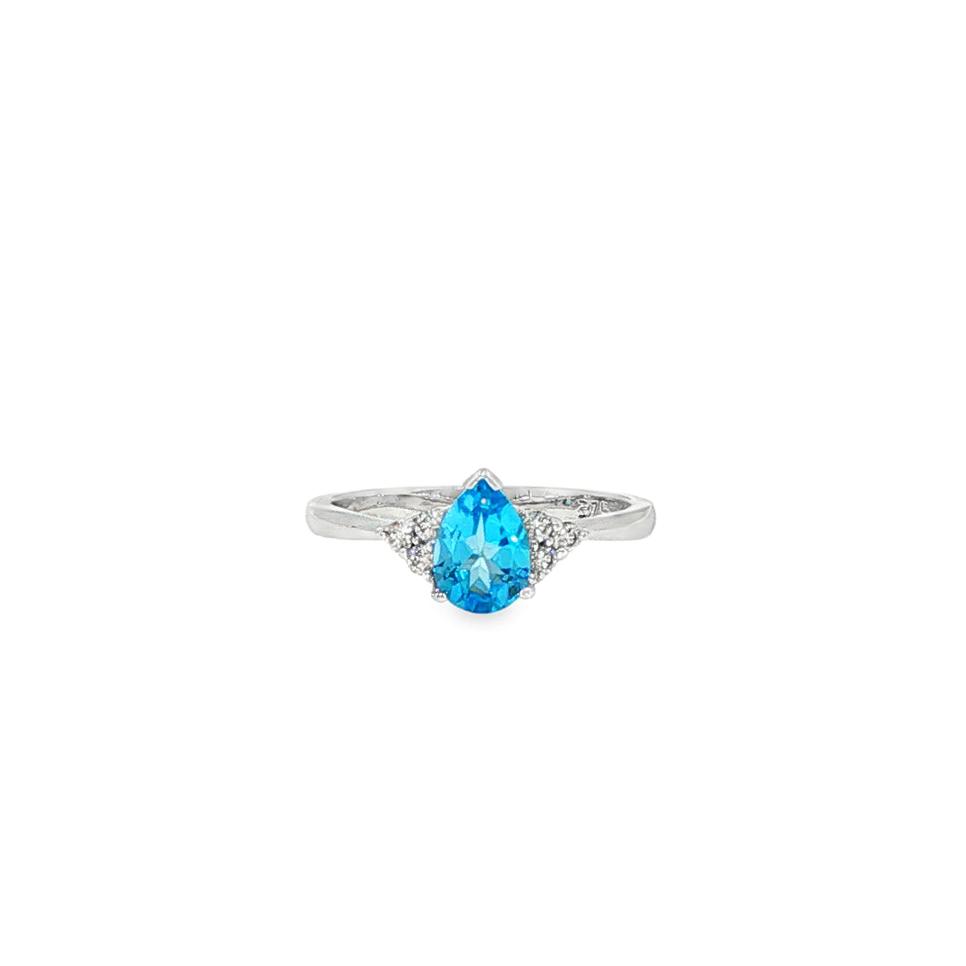9ct WG Blue Topaz Ring