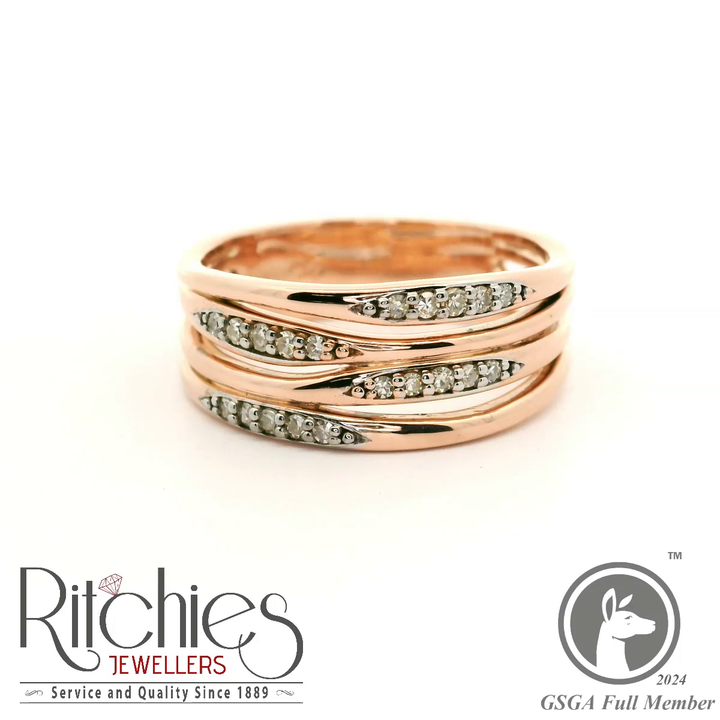 9ct Rose Gold Diamond Ring