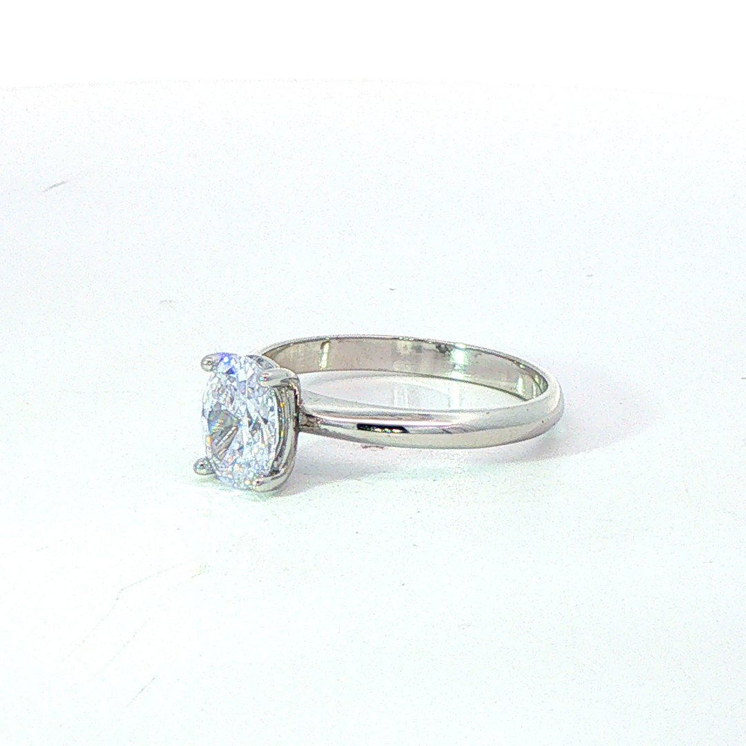 9ct wg oval cz solitaire engagement ring