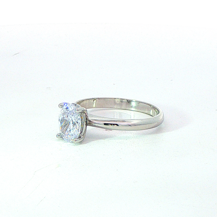 9ct wg oval cz solitaire engagement ring