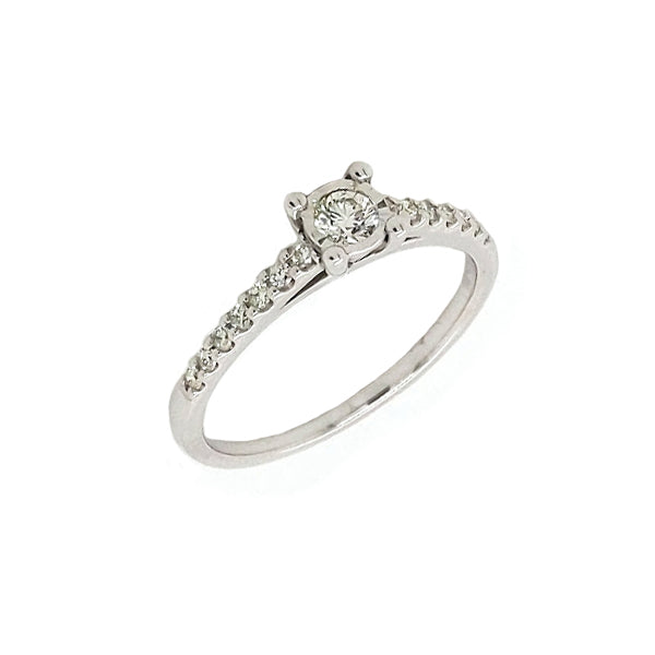 9ct White Gold Diamond Engagement Ring