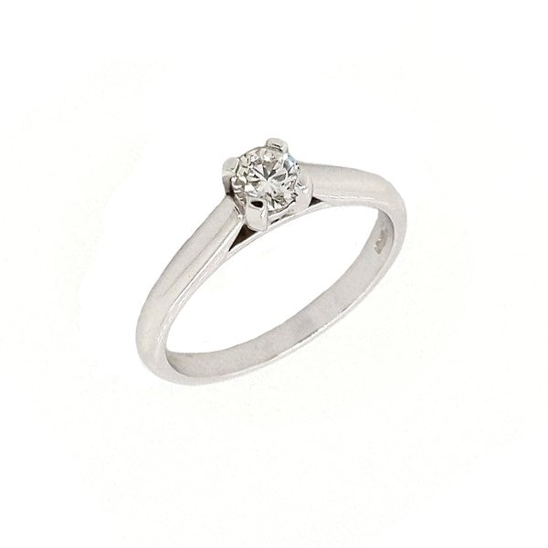 18ct White Gold Solitaire Brilliant Diamond Engagement Ring