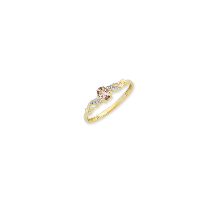 9Ct Yellow gold Morganite And Diamond