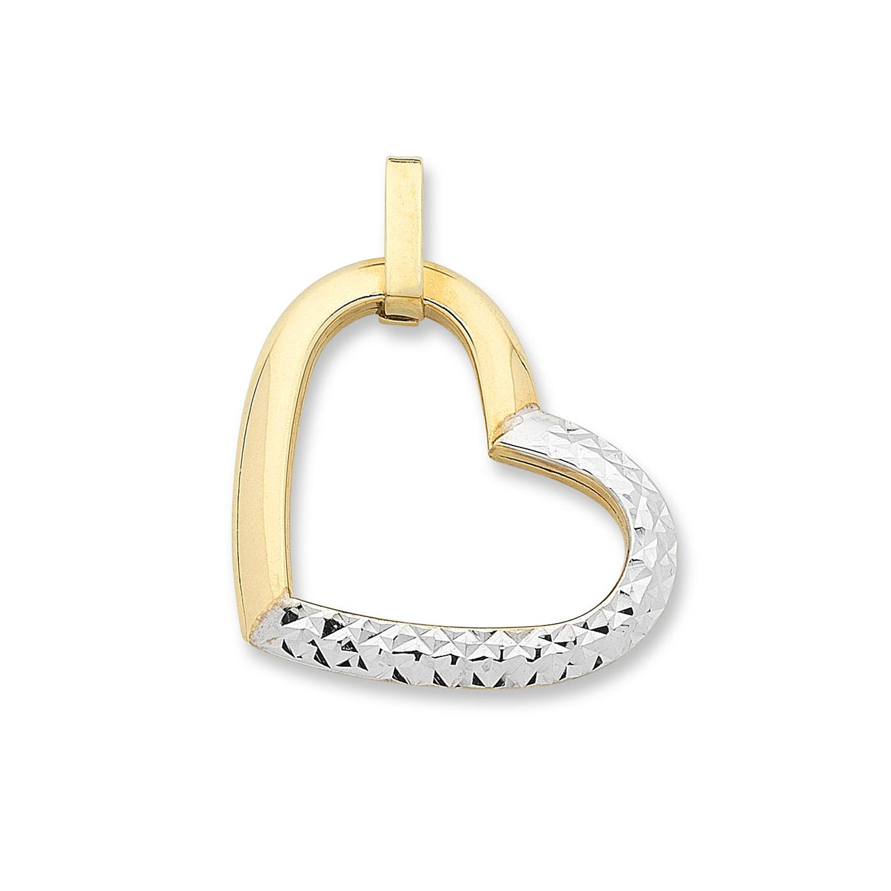 9Ct Yellow Gold/White Gold Heart
