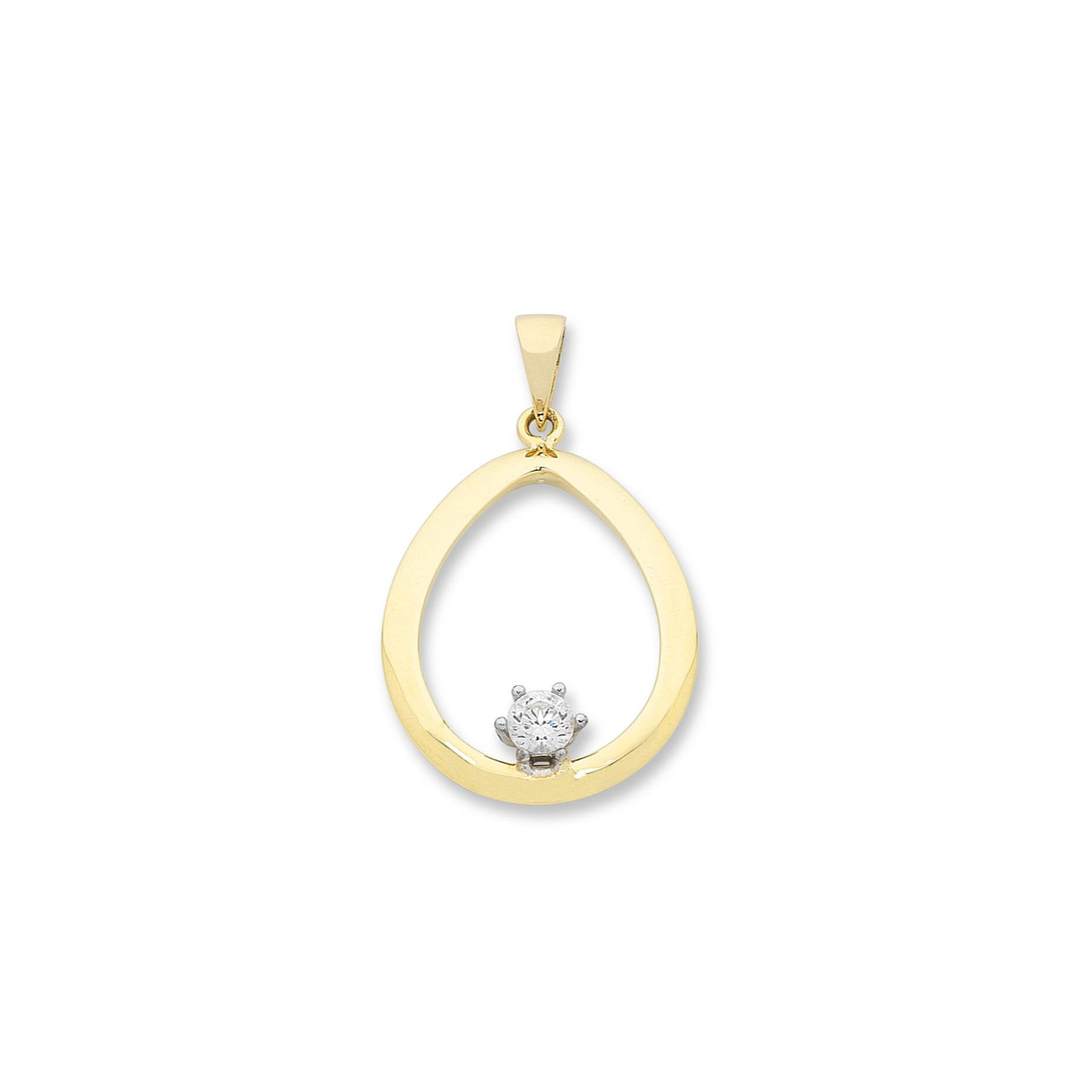 9Ct Yellow Gold/White Gold Cubic Zirconia